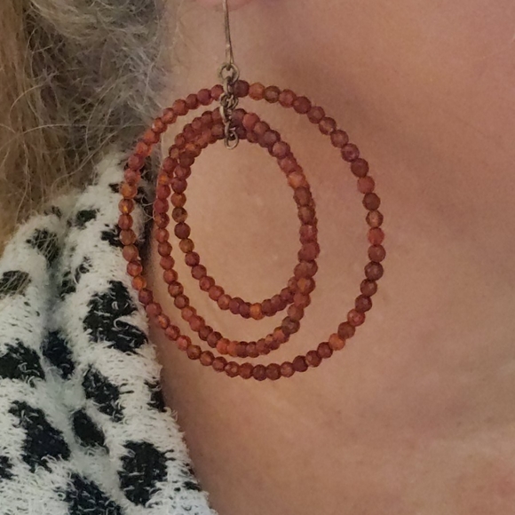 Carnelian Bead Earrings - Picture 9 of 10